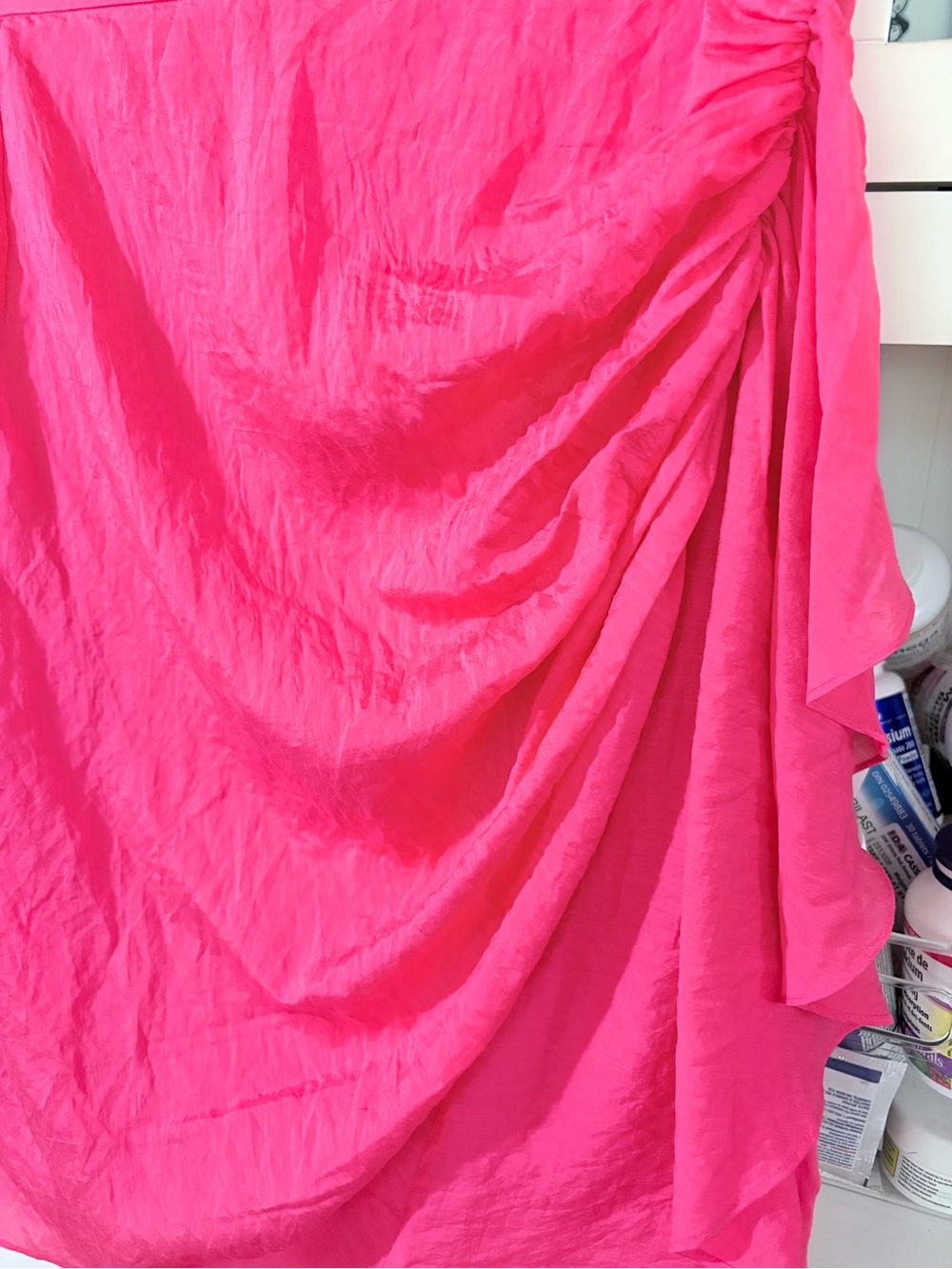 CLUB Monaco Women's Hot Pink Ruffled Midi Skirt Sz Medium Office Wear - Picture 7 of 9